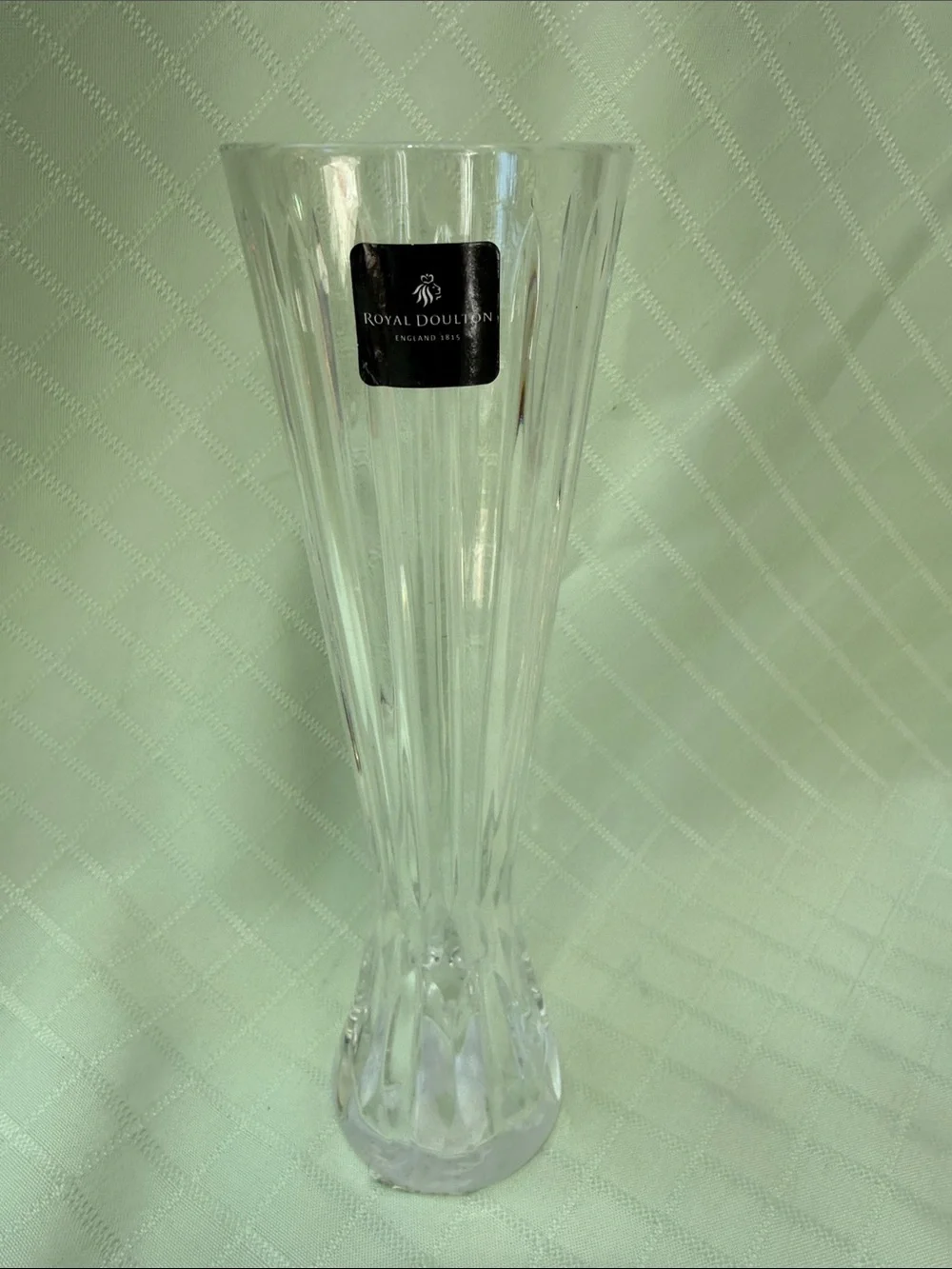 Vintage Royal Doulton Clear Crystal Fluted Bud Vase